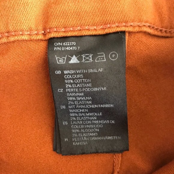 H&M Rust Coloured Skinny Pants w/ Zipper - Picture 5 of 6